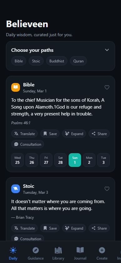 Reflection dashboard